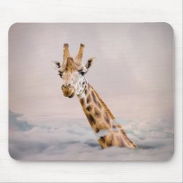 Tapis De Souris Tête de girafe mignonne dans les nuages