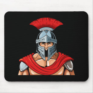 Tapis De Souris Tête de guerrier ancien en casque et armure