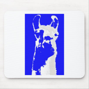 Tapis De Souris tête de lama dans le bleu marin