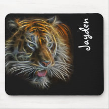 Tête de tigre abstrait néon