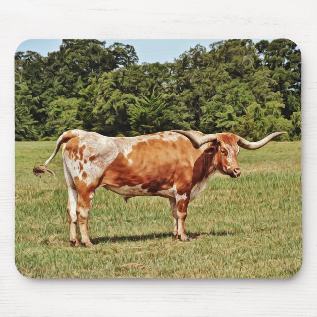 Tapis De Souris Texas Longhorn Cow Art Pad (Devant)