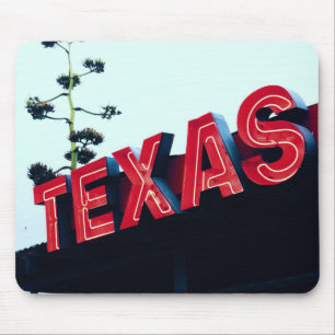 Tapis De Souris Texas Red Neon Lights USA Amérique