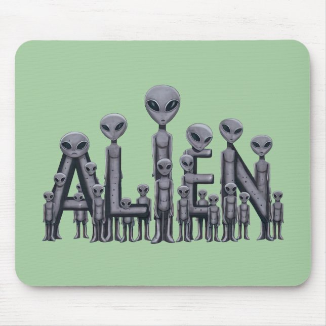 Tapis De Souris Texte Alien (Devant)