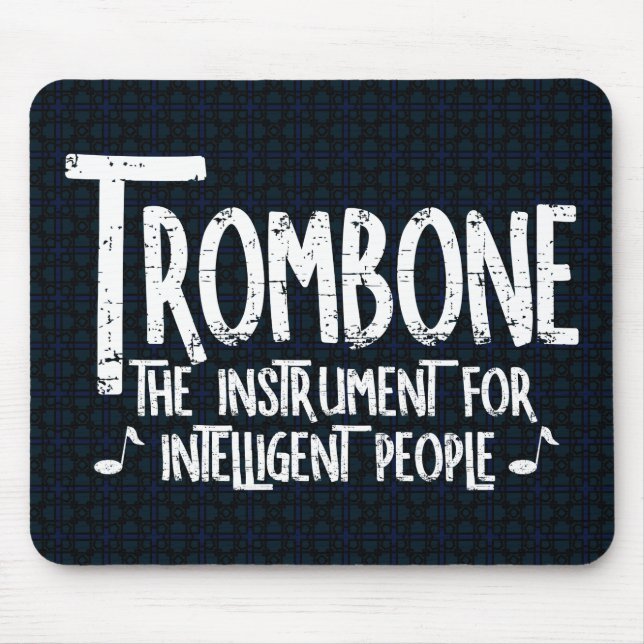 Tapis De Souris Texte brut Trombone intelligent (Devant)