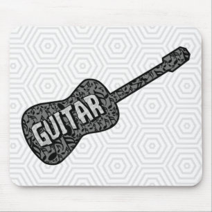 Tapis De Souris Texte des notes de musique de guitare