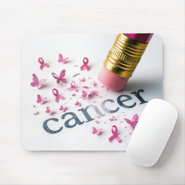 Tapis De Souris Texte du Crayon Effacer le cancer (Avec souris)