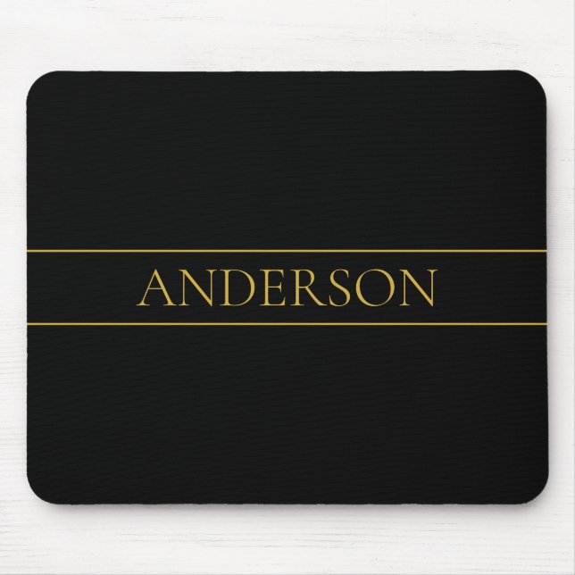 Tapis De Souris Texte et lignes Gold personnalisables (Devant)