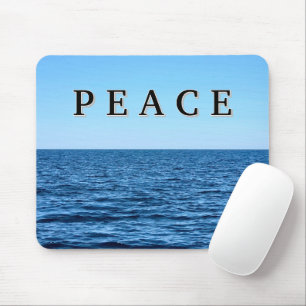 Tapis De Souris Texte PAIX Sur Blue Lake Michigan