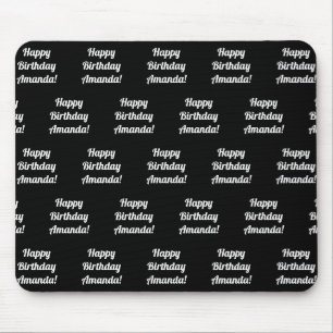 Tapis De Souris Texte personnalisable Joyeux Anniversaire Noir &