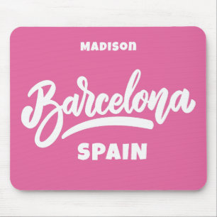 Tapis De Souris Texte personnalisé et couleur Barcelone