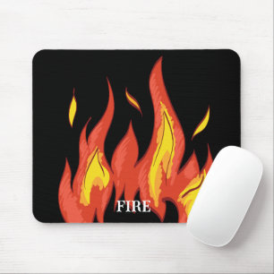 Tapis De Souris Texte personnalisé feu Fond tendance rouge noir