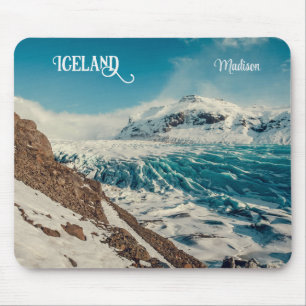 Tapis De Souris Texte personnalisé Solheimajokull, Islande
