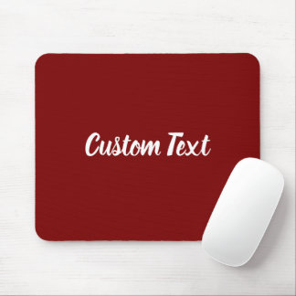 Tapis De Souris Texte personnalisé sur fond rouge foncé avec écrit