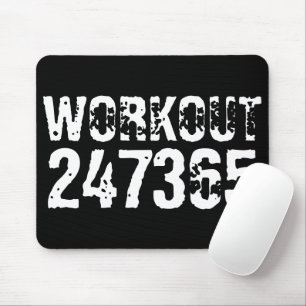 Tapis De Souris Texte usé et rayé Workout 247365 blanc