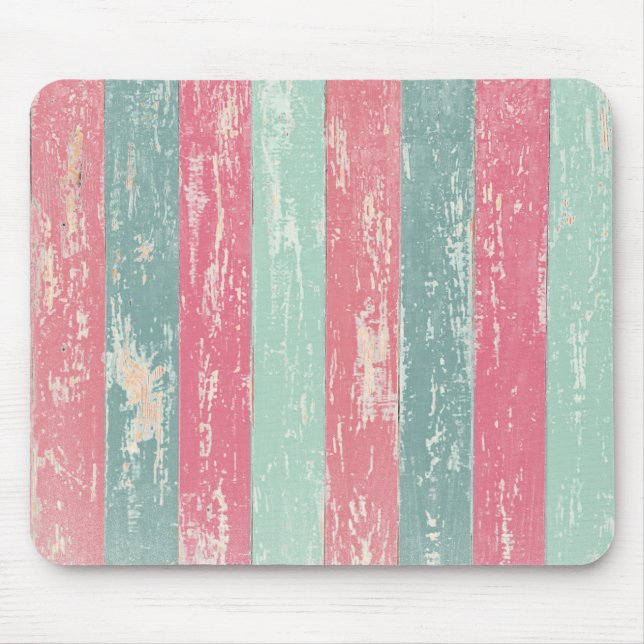 Tapis De Souris texture de clôture en bois rose et vert (Devant)
