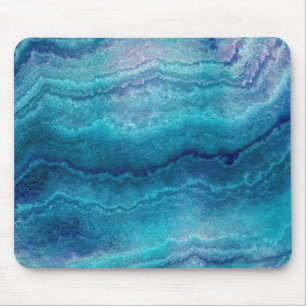 Tapis De Souris Texture de l'Agate Vert de la Mer Bleue