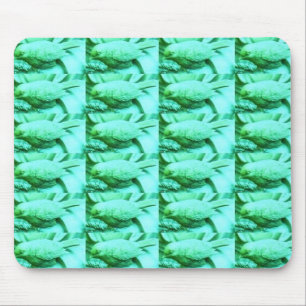 Tapis De Souris Texture d'oiseau bleu vert