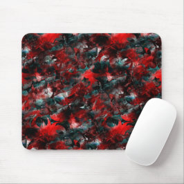 Tapis De Souris Texture en feuilles rouges gâtés vifs tombés sur l