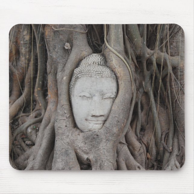 Tapis De Souris Thaïlande Chef de Bouddha entouré d'arbres (Devant)