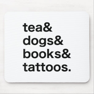 Tapis De Souris Thé Chiens Livres Tatouages _1
