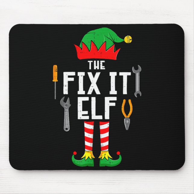 Tapis De Souris The Fix It Elf Christmas Family Matching Xmas Grou (Devant)
