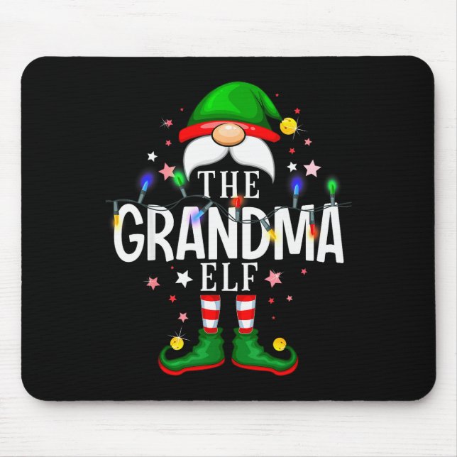 Tapis De Souris The Grandma Elf Christmas Family Pajama Party  (Devant)