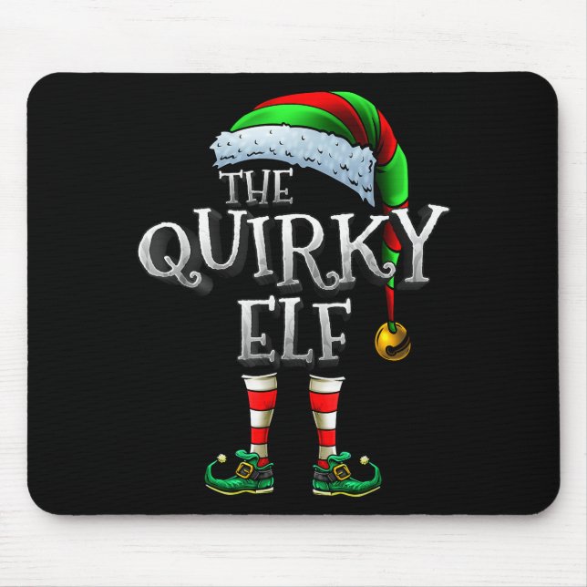 Tapis De Souris The Quirky Elf Shirt Matching Family Quirky Christ (Devant)