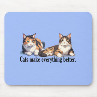 Tapis De Souris Thème Chat Mousepad Avec Couleur Adorable