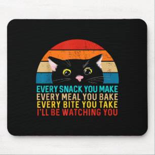 Tapis De Souris Thème Chat Noir Chaque Snack Que Vous Faites Rétro