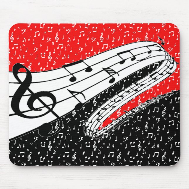 Tapis De Souris Thème de musique rouge et noire (Devant)