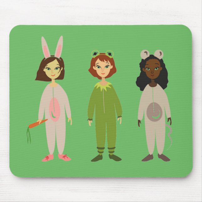 Tapis De Souris Thème des amies en pyjama des filles mignonnes (Devant)