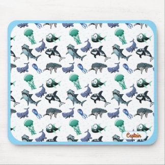 Tapis de souris Thème Océan Poisson & Requin Angry