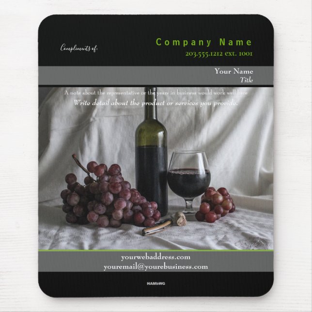 Tapis De Souris Thème promotionnel du vin Mousepad - HAMbyWG (Devant)