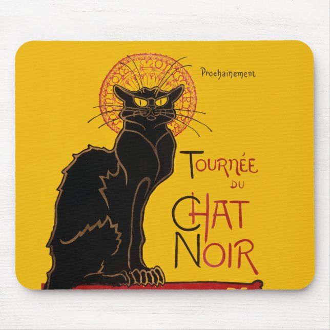Tapis De Souris Theophile Steinlen - Le Conversation Noir Vintage (Devant)