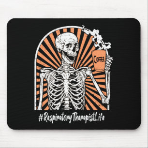 Tapis De Souris Thérapeute Respiratoire Homme Squelette Café Vie