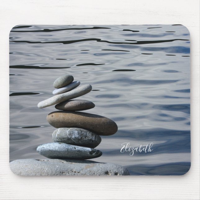 Tapis De Souris Thérapiste Zen Stones, Mer (Devant)