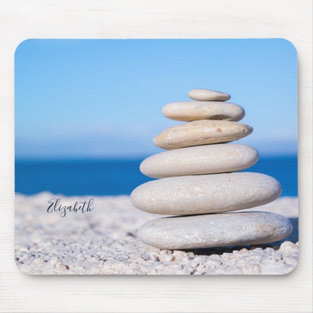 Tapis De Souris Thérapiste Zen Stones, Plage (Devant)
