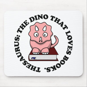 Tapis De Souris Thésaurus : Un dinosaure qui aime des livres de