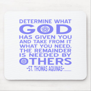 Tapis De Souris Thomas d'Aquin Dieu Donné Bleu Clair