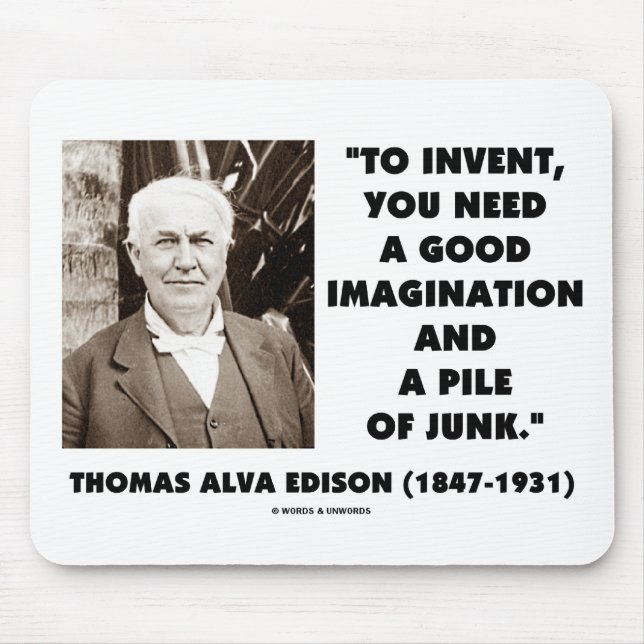 Tapis De Souris Thomas Edison pour inventer la pile d'imagination (Devant)