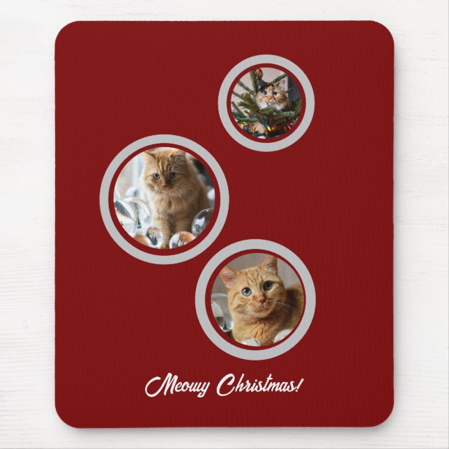 Tapis De Souris Three Photos Cats Customize  (Devant)