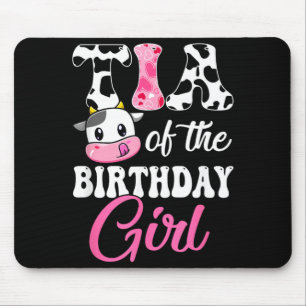 Tapis De Souris Tia de la ferme de la fille d'anniversaire Vache 1