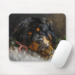 Tapis De Souris Tibétain Mastiff Chien Fête de Noël