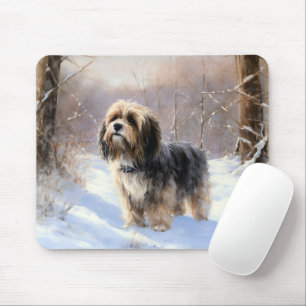 Tapis De Souris Tibetan Terrier Qu'il neige Noël