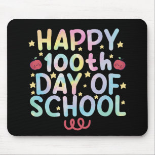 Tapis De Souris Tie Dye Happy 100e jour d'école Enseignant Élève 