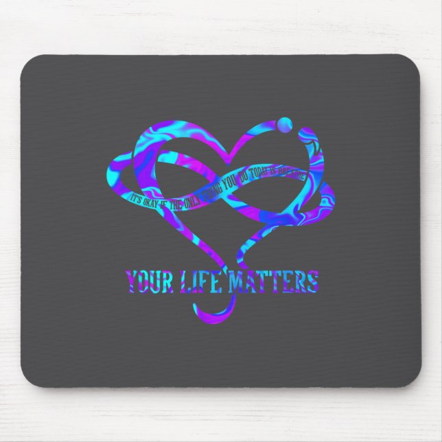 Tapis De Souris Tie Dye Heart Your Life S Suicide Prevention Aware (Devant)