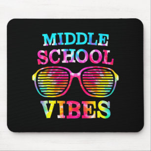 Tapis De Souris Tie Dye Vibes de l'école secondaire Étudiant Retou