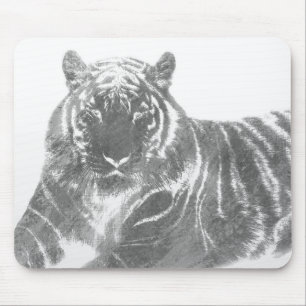 Tapis De Souris Tigre noir et blanc