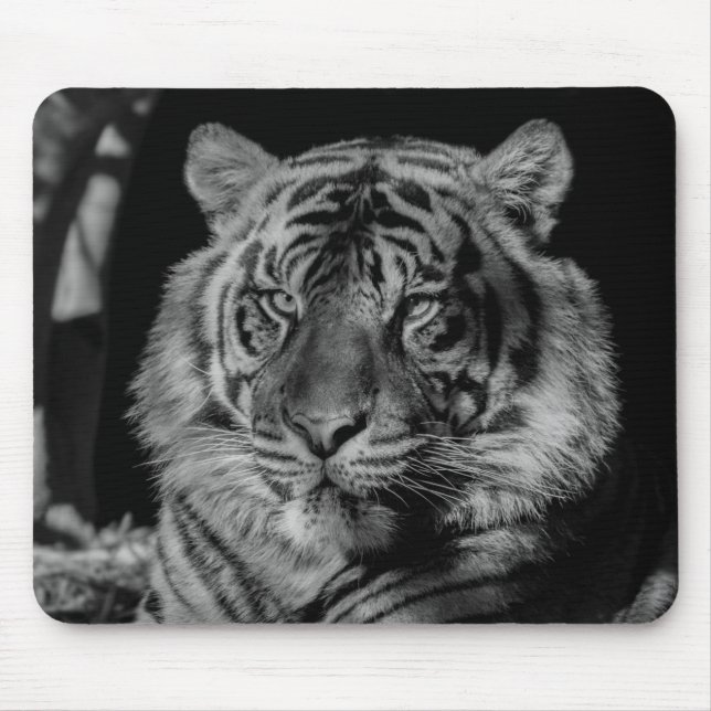 Tapis De Souris Tigre noir et blanc (Devant)