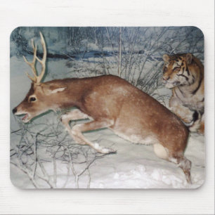 Tapis De Souris Tigre pourchassant le pavé de souris de cerf